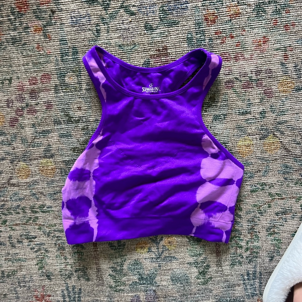 Purple Spalding sports bra